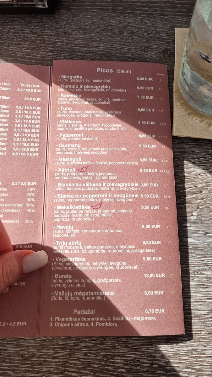 Menu Undinė-10