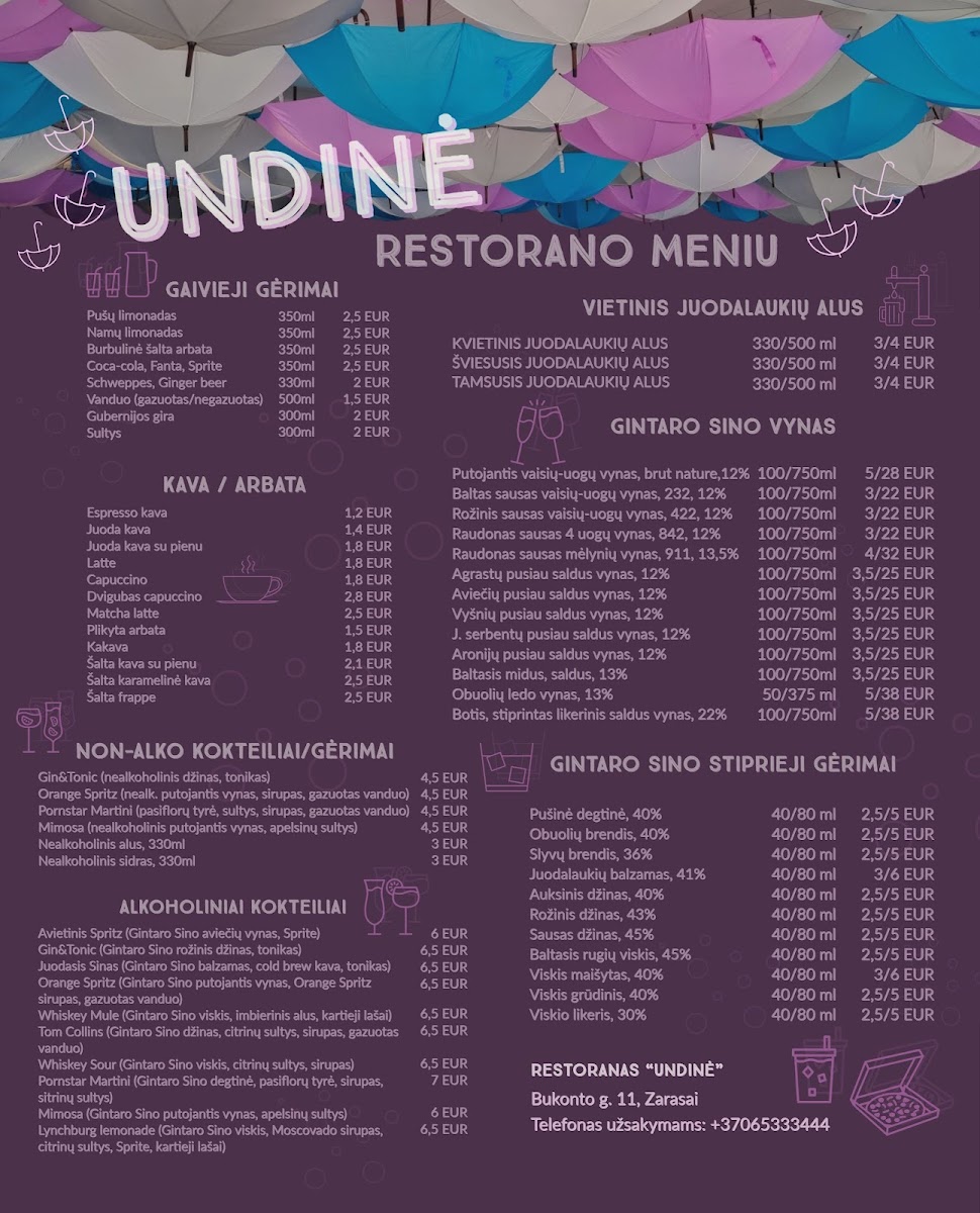 Menu Undinė-2