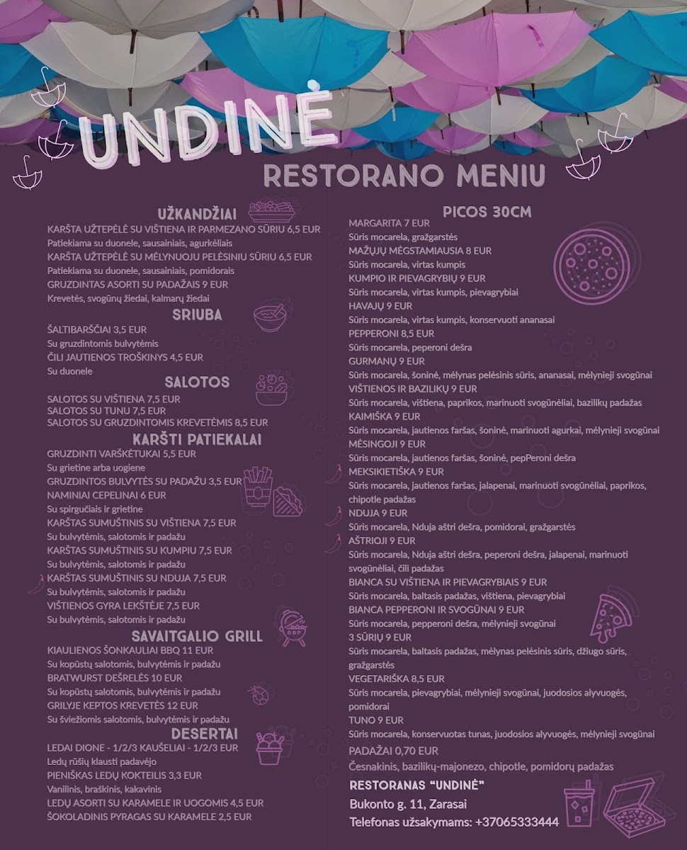 Menu Undinė-3